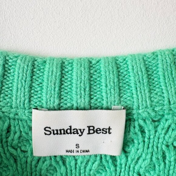 Aritzia Sunday Best Peggy Wool Crewneck Sweater Green Size Small - Picture 7 of 8
